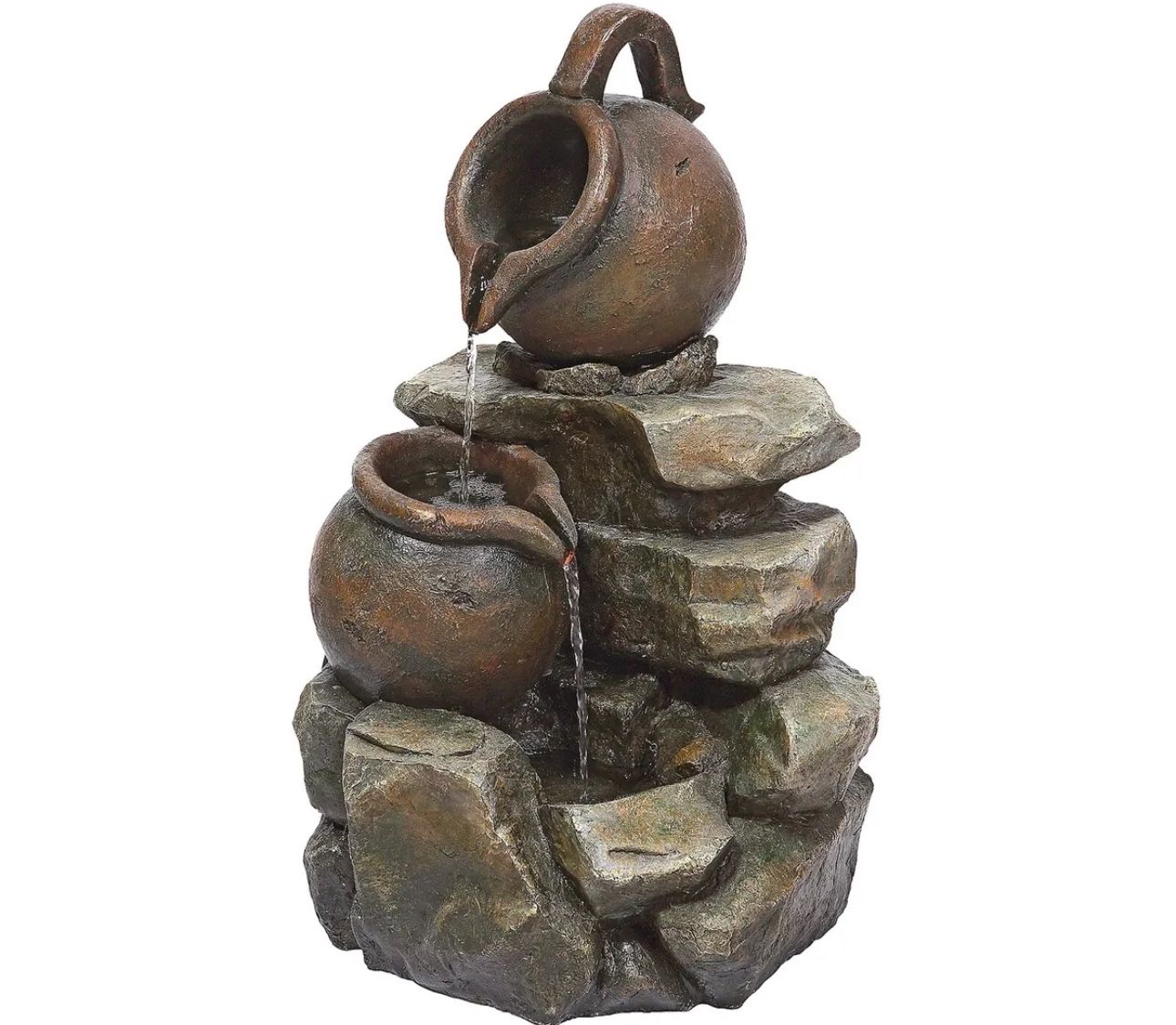 Design Toscano Lataverna Cascading Urns LED Fountain W/ Pump