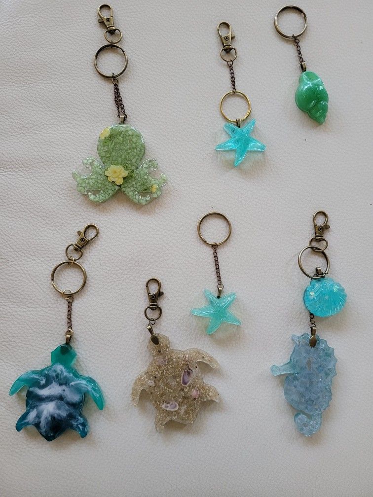 Ocean and Beach  Theme Key Ring, Purse Or Backpack Bling