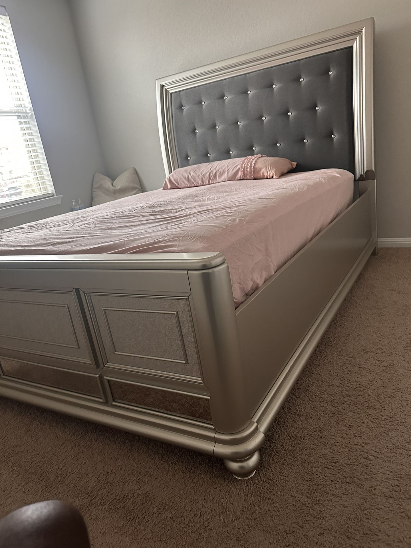 Ashley Queen UPH Panel Bed Beige