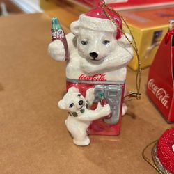Various Coca Cola Ornaments. 