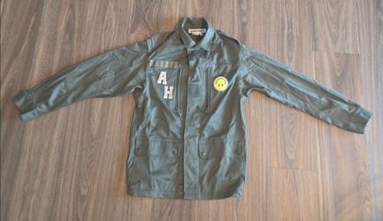 Tomer Peretz Green Hand Painted War Is Over Collection Military Field Jacket Sz S