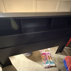 Full Size Headboard W/shelves-black