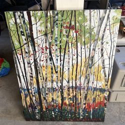 Vibrant Art Canvas With Trees Wayfair 