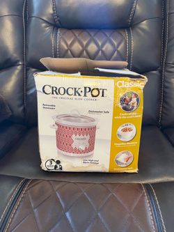 Crock-Pot 3-Quart Manual Slow Cooker (Red/Orange Diamond Ikat Pattern)
