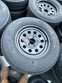 205/75R15 Tire on 5-Lug Rim