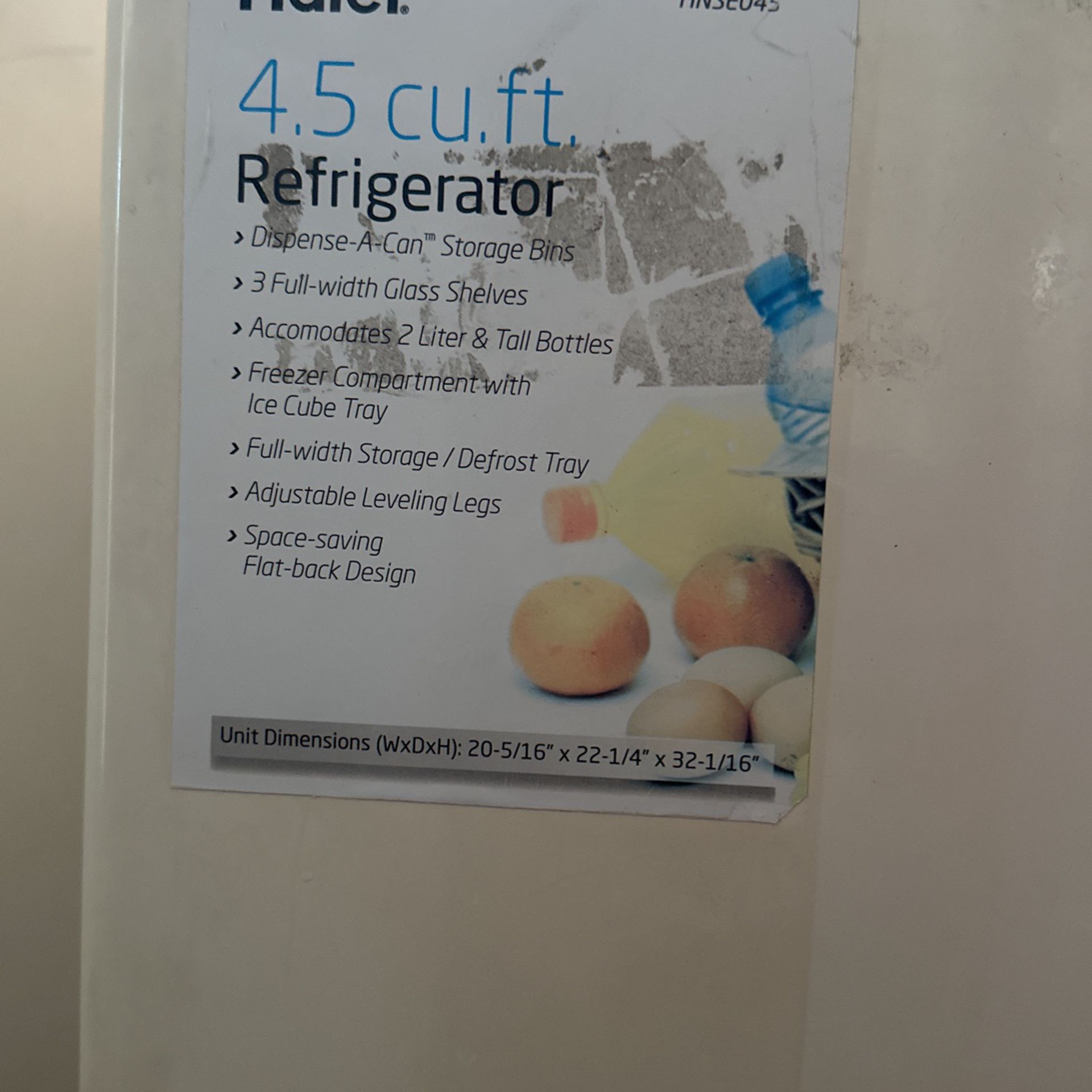  mini refrigerator....,4.5 CU ft