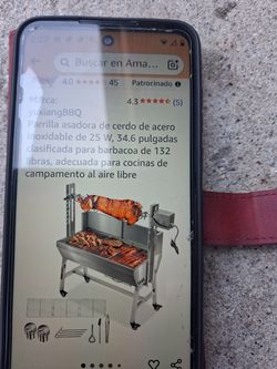 Parrilla asador de cerdo de acero inoxidable de 25 W34.6 in clasificado para barbacoa de 132 lb