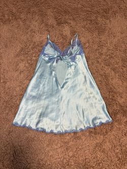 blue dress for homecoming Scallop Lace Slits Satin Slip Dress