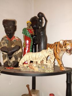 Collection of African collectibles, statues