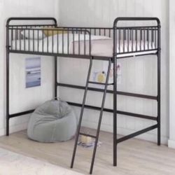 Twin Metal LoftBed, Black