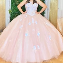 Quincinera/ sweet 16 blush pink dress 