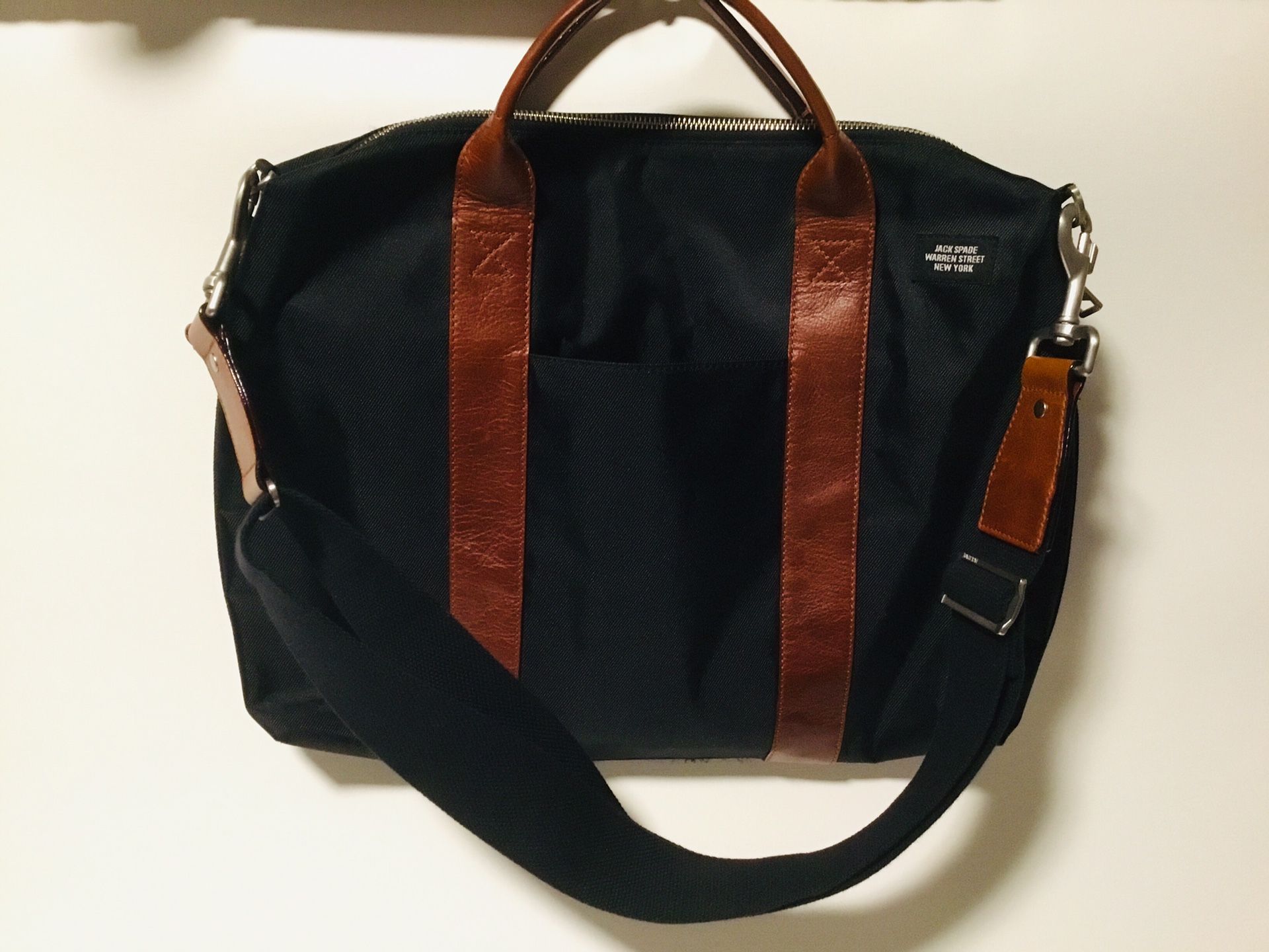 JACK SPADE WARREN STREET NEW YORK LEATHER MESSENGER BAG