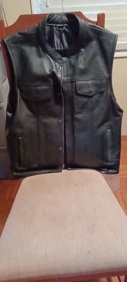 Men's leather vest xlarge street & steel