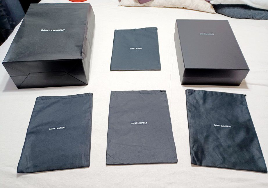 Saint Laurent Box, Shopping Bag, And 4 Dust Bags for Sale in Las