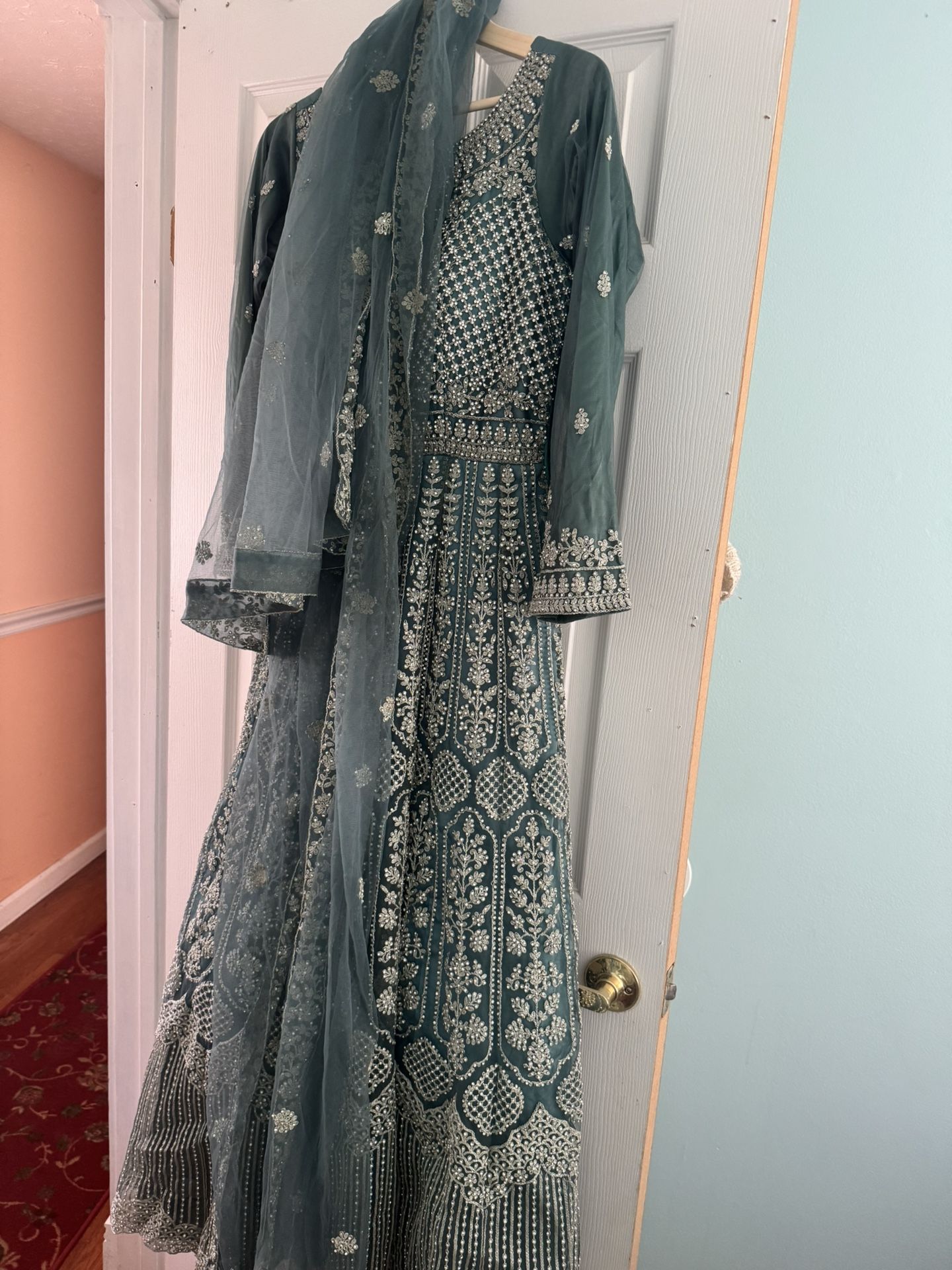 Indian Style Sequined Dress With A Matching Veil