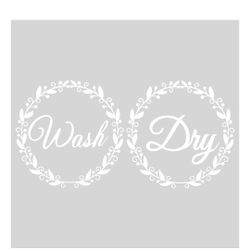 White Washer & Dryer Decals  (1set)