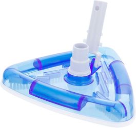U.S. Pool Supply Weighted Transparent Triangular Pool Vacuum Head with Swivel Hose Connection and EZ Clip Handle - Connect 1-1/4" or 1-1/2" Hose - Rem