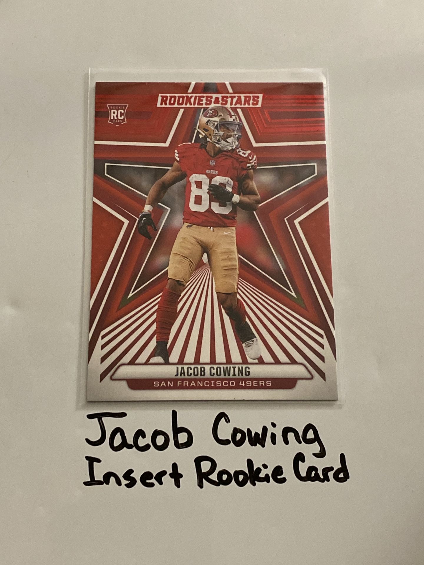 Jacob Cowing San Francisco 49ers WR Rookies & Stars Short Print Insert Rookie Card.