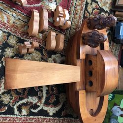 Wood Noah’s Ark Handcrafted By Coppoc’s Crafts 1996