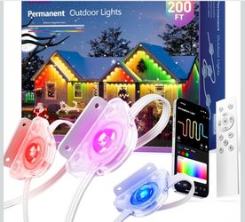 Permanent Outdoor Lights, Smart RGB+IC LED Lights for House & Outdoor Decor, App & Remote Control, Scene Modes, IP67 Waterproof, 200ft