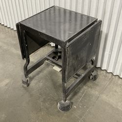 Vintage metal folding shop table industrial collapsible