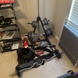 Assortment of weight equipment