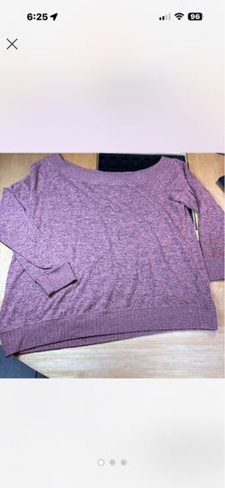 Torrid Size 2xl XXL Cropped Off Shoulder Purple Knitted Sweater Plush Sweater