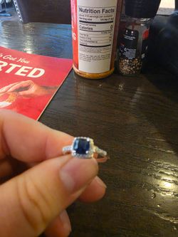 Sterling silver ring with sapphire stone