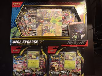 Pokemon Perfect Order Mega Zygarde ex box + 3pack Blisters Chikorita