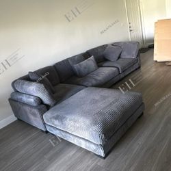 Grey Sectional Sofa 4 Segments NEW 138x90