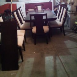 Almost Brand New! 10 Person Dining Table And Chairs With Table Mid Leaf Extension  paid$3500
