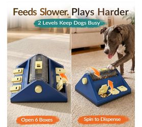 2-Level Dog Puzzle Toy Rotating Treat Dispenser for Small/Medium Dogs
L. 4-cup capacity. Longer meals. Adjustable food flow. Burn energy. Beat boredom