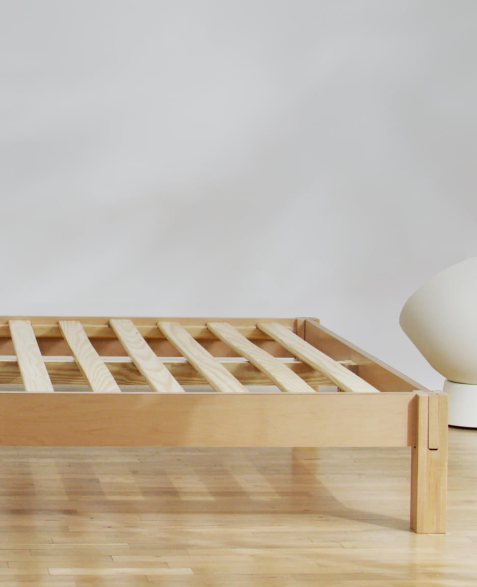 Premium Wood Japanese Joinery Bed Frame - Queen, Birch living