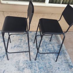 Bar Height Black Chairs, Lightweight,  Easy to Stack Up, New