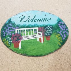 Slate "Wecome" Sign- For Outdoor Use- Cape Cod Stencil Co