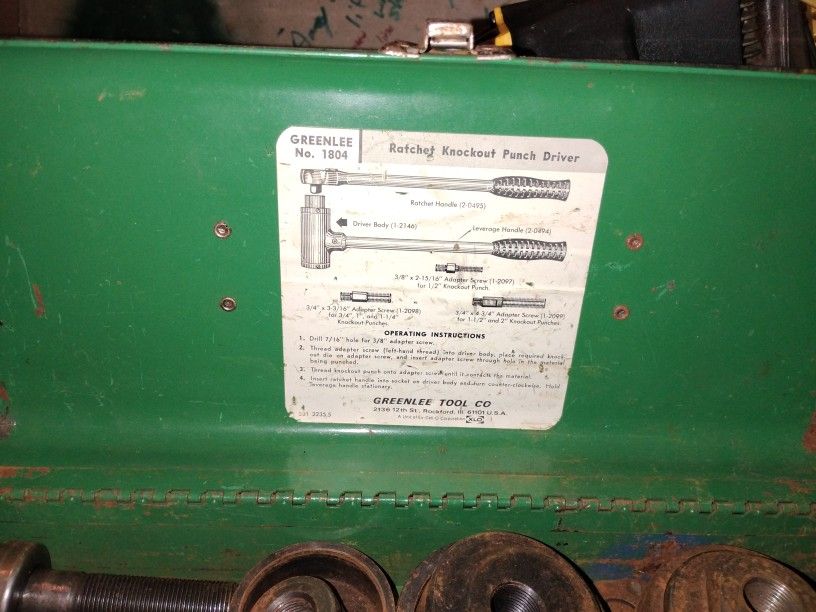 Rachet Knockout Punch Driver Greenleeno. 1804