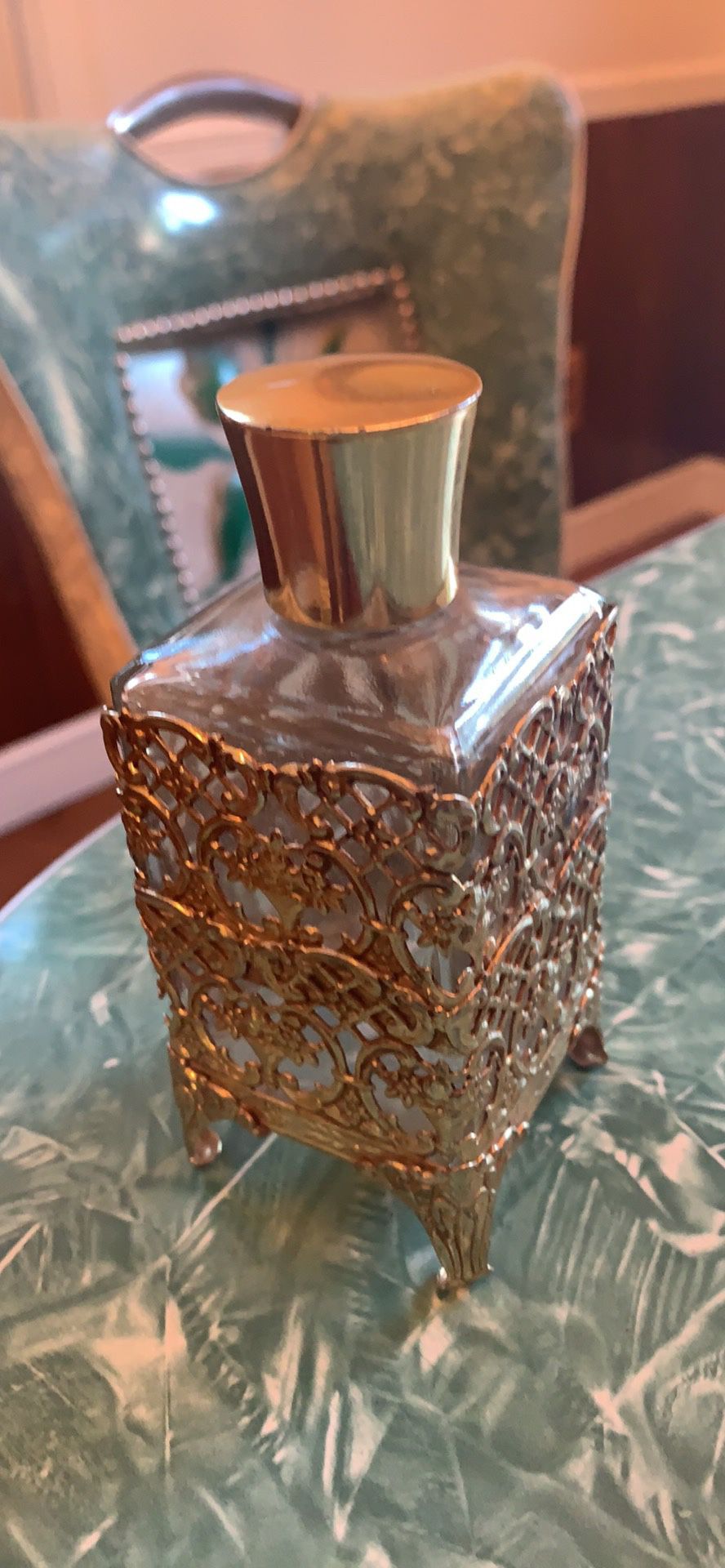 Vintage ormolu vanity perfume bottle