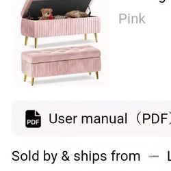 New In Box Pink Soft Material Bed Bench