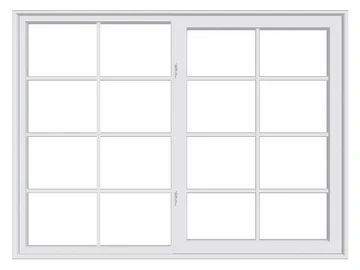 Pella 250 Series Vinyl Sliding Window with Grilles Vent Right with Screen (White)