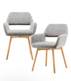 Compact Desk and Dining Chairs (Set of 2) Gray
