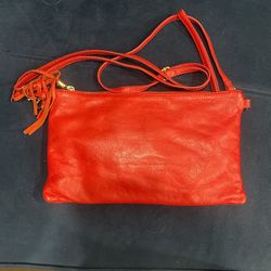 Red Leather Purse Made In Italy