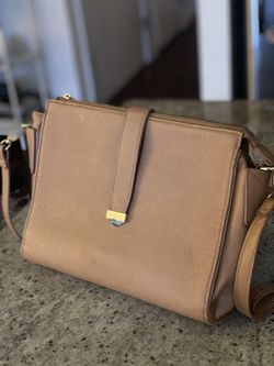 Tan Strap/clutch Handbag