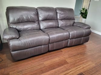 Brown Leather reclining  couch