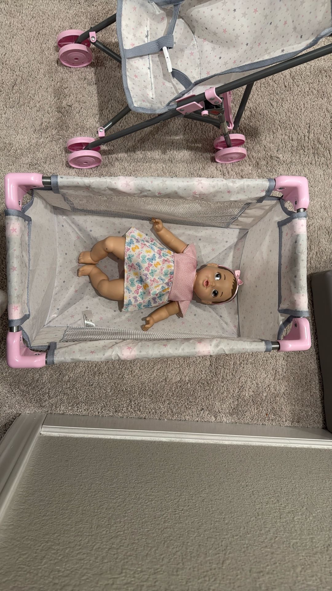 baby playpen with a stroller