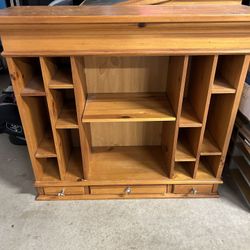 Wood Writing/drawing Desk With Storage 