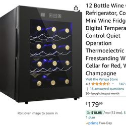 Wine cooler/Refrigerator 12 Bottle Capacity