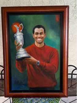 Tiger Woods Oil Painting