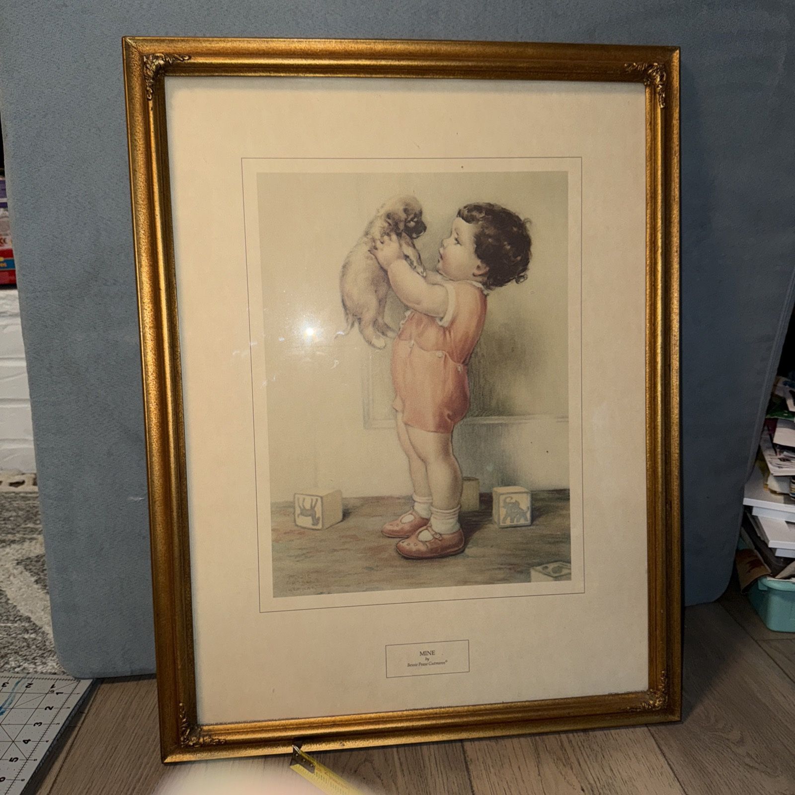 Gold Framed Vintage Mine By Bessie Pease Gutmann Print