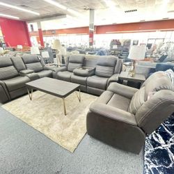 S7330 Max Brown 3pcs Reclining Set ⭐️ Financing With $39 Down