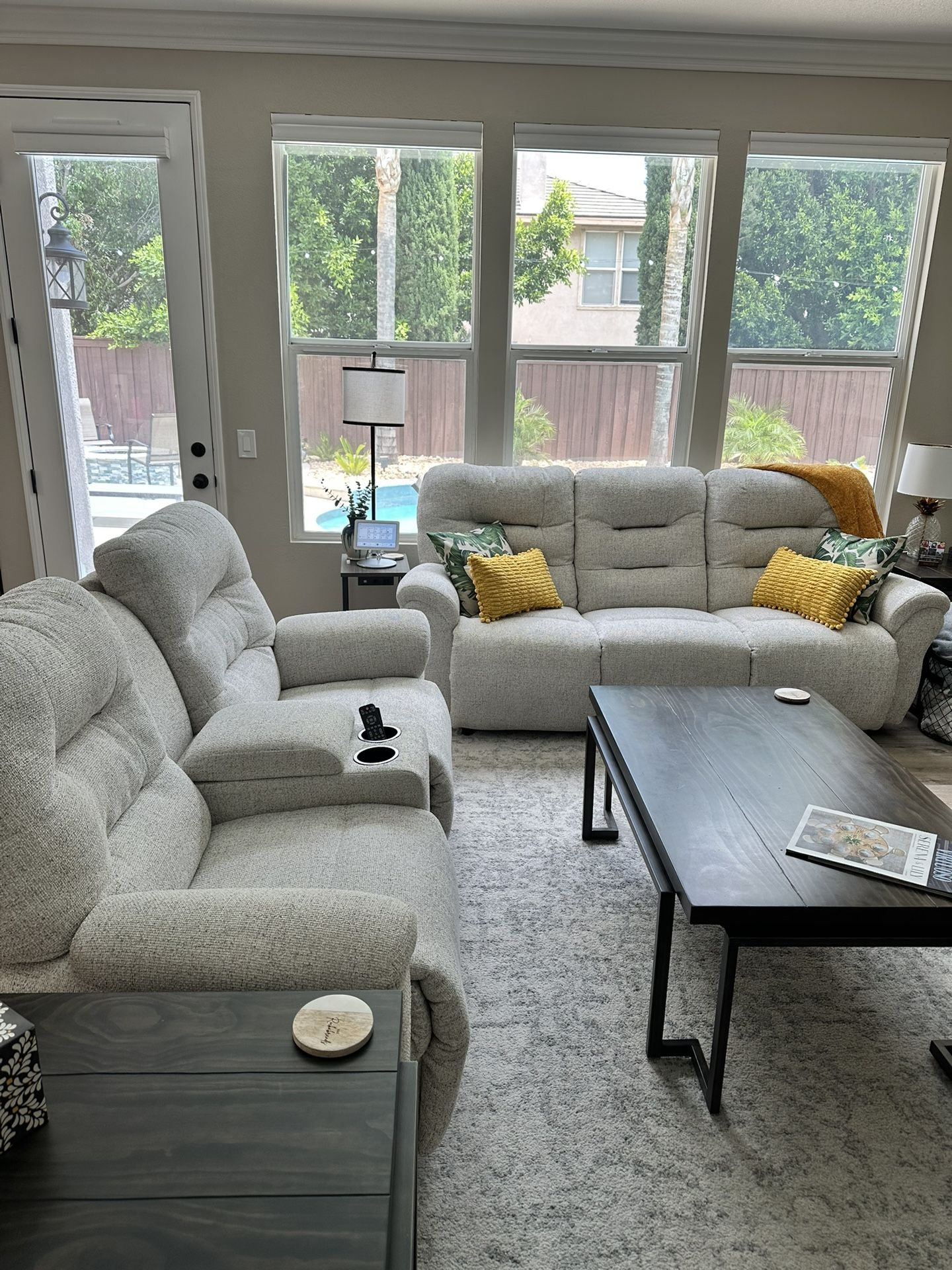 Custom Ashley Sofa & Loveseat Electric Recliners